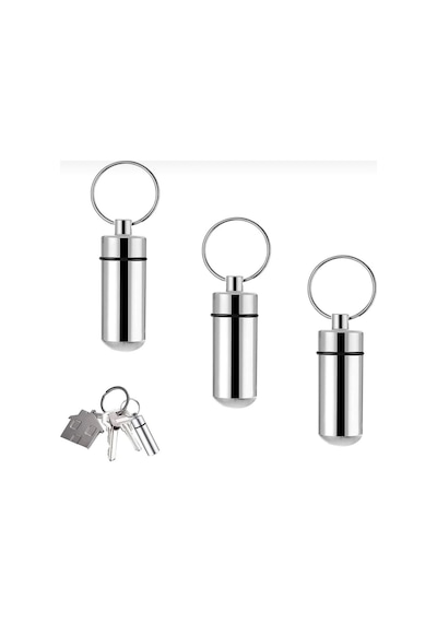 Metal Silindir Kapsül Anahtarlık Açılabilir Kapaklı Saklama Tasarımı