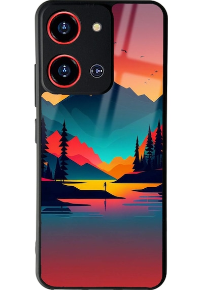 Reeder S19 Max Pro S Zoom Günbatımı Tasarımlı Glossy Telefon Kılıfı Çok Renkli