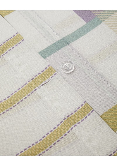 English Home Pop Grid Kolay Ütülenir Çift Kişilik Nevresim Seti 200x220 Cm Lila-yeşil