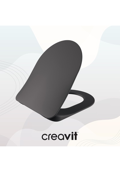 Creavit Free Rim-off Mat Antrasit Renkli Gömme Rezervuar Takım Set