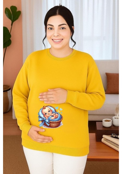 Benroma Baskılı Hamile Sweatshırt