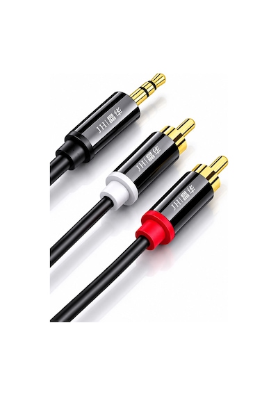 3.5mm Jack - 2 Rca Aux Stereo Ses Kablosu 5 Metre, Tv Hoparlör Amfi Ses Sistemi Uyumlu, Kalaylı Bakır İletken, Altın Kaplama Uç, Pvc Kaplama, Parazit Azaltıcı Dayanıklı Kablo A120ı