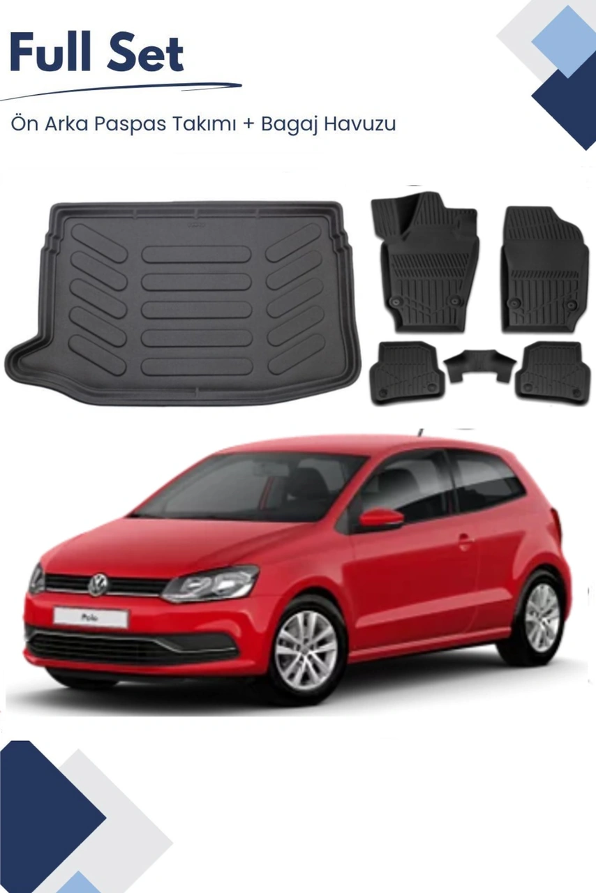 Volkswagen Polo 6r 2009-2010-2011-2012 Model Tam Uyumlu Paspas+üst Bagaj Havuzu Seti