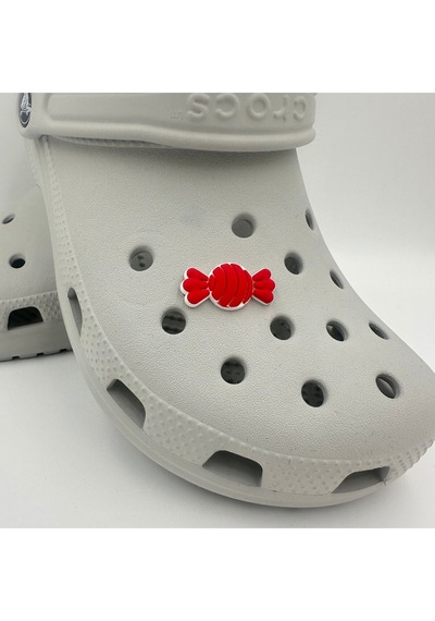 Crocs Terlik Süsü Ve Aksesuarı , Çanta Süsü Jibbitz 3d Kabartma Şeker 03 Görsel Figür Aksesuar Kırımızı-beyaz