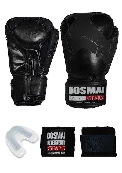 Dosmai Lykia Boks Eldiveni Boks Dişlik Boks Bandaj Set Siyah 10oz Siyah