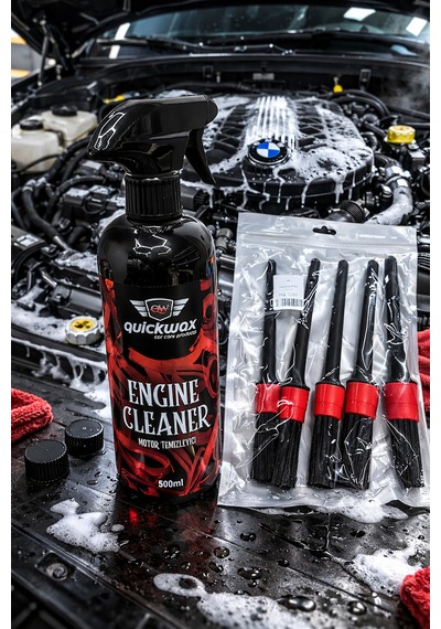 Motor Temizleyici Engine Cleaner 500ml + 5li Detay Fırçası