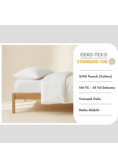 Prime Sleeks %100 Pamuk Yastık Kılıfı 2 Adet - Beyaz - 50x70cm Beyaz