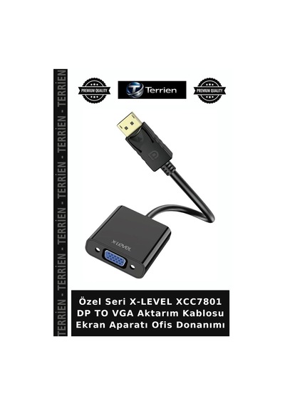 Özel Seri X-level Xcc7801 Dp To Vga Aktarım Kablosu Ekran Aparatı Ofis Donanımı