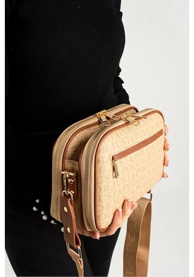 Just Polo Kadın Günlük Kullanıma Uygun Su Geçirmez Lüks Ve Şık Omuz Çantası Shoulder Bag Kum - Taba