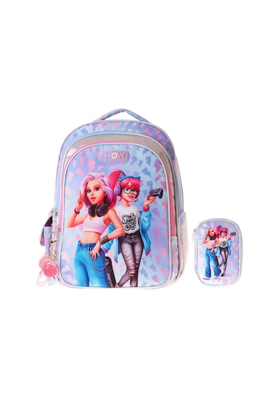 Wow Generation Cool Kız Çocuk Mavi - Pembe İlkokul Okul Çantası Ve Kalemlik Seti - Setwg-w6039c Çok Renkli