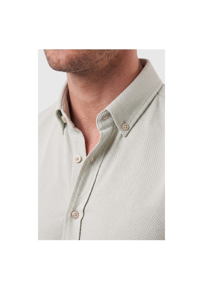 Deepsea Erkek %97 Pamuk Slim Fit Dar Kesim Petek Dokulu Likralı Örme Yeşil Gömlek 2600707