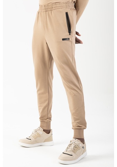 Maraton Sportswear Regular Erkek Ribana Paça Basic Açık Vizon Eşofman Altı 18102 Açık Vizon