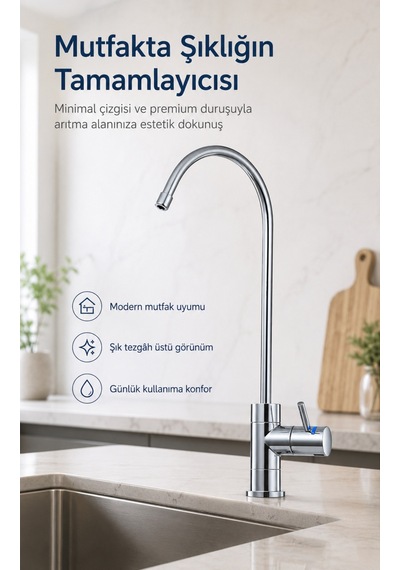 Ncps803cp-l Nsf Sertifikalı Led Li Krom Su Arıtma Musluğu Gümüş