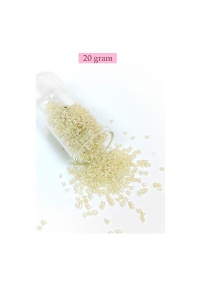 Kesme Cam Boncuk 2mm - 20 Gram - Şeffaf Krem -bnc339