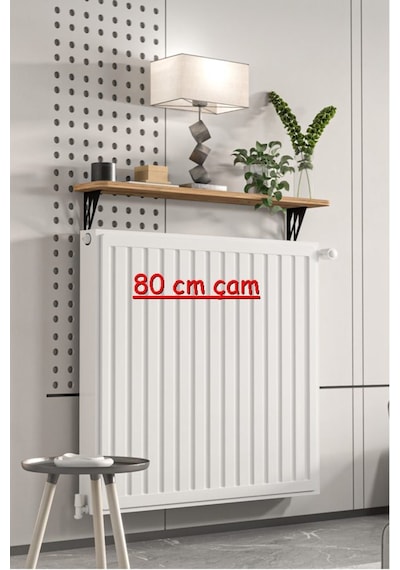 Montajsız Çam Petek Üstü Metal Raf, Kalorifer Peteği Raf Dresuar Uçan Raf 80 Cm 20080