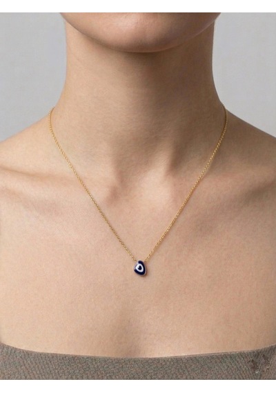 14 Ayar Altın Mini Blue Eye Göz Kolye 996