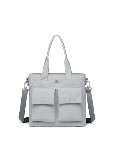 Smart Bags Mikro Poly Kumaş Büyük Boy Kadın Omuz Çantası 3345 Gri