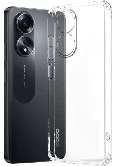 Oppo A38 Uyumlu Şeffaf Silikon Kılıf - Kamera Korumalı Esnek Tam Koruma Kapak