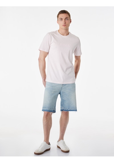 Koton Regular Fit Kısa Kollu Bisiklet Yaka Baskılı Tişört Pembe 6sam10433mk Gülkurusu