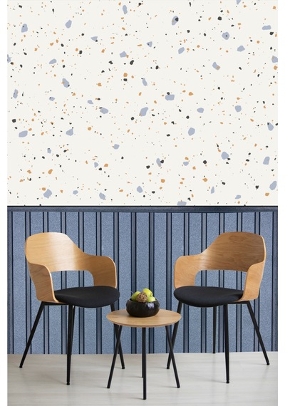 Duvar Folyosu Kendinden Yapışkanlı Ahşap Çıta Ve Terrazzo İbmd131