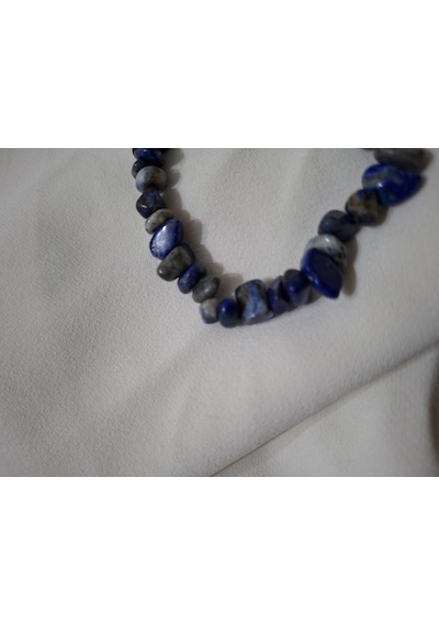 Sertifikalı Lapis Lazuli Kırık Taş Doğal Taş Bileklik Hediyeli Ve Kutulu Mavi