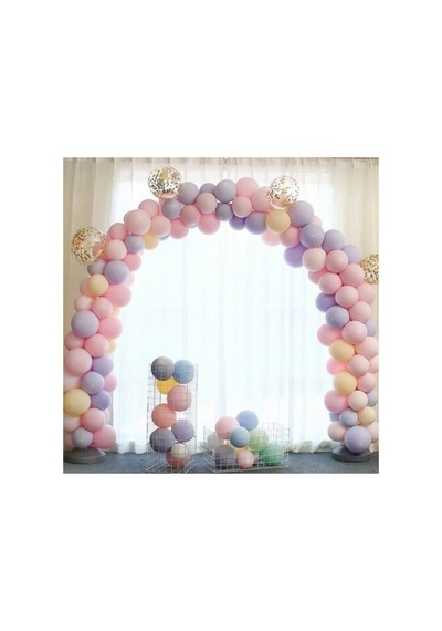 Makaron Zincir Balon Seti Hazır Zincir Balon Aparat + Balon + 100 Makaron Balon Pembe