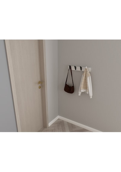 Hepsi3boyutlu Modern Duvar & Kapı Kanca Askılık - 4 Adet Siyah Kanca Askılık - Model No : 5 Siyah