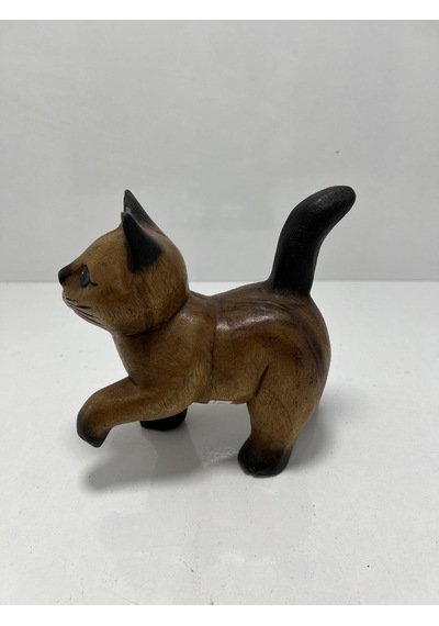 Ahşap Kedi Biblo 20cm