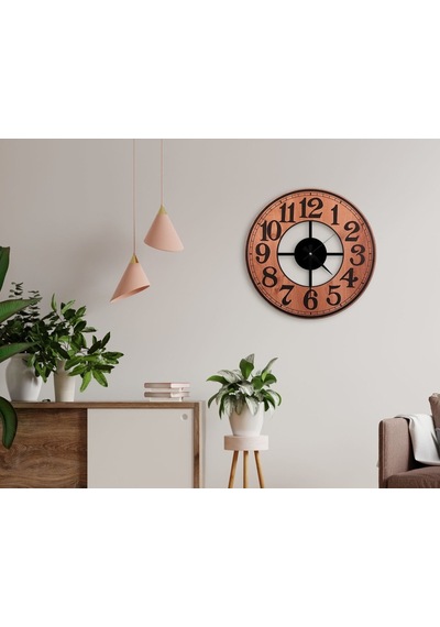 Bk Home Retro Dekoratif 45Cm Ahşap Duvar Saati-6