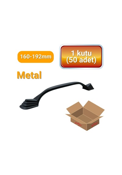 50 Adet Eymen Lüks Siyah Metal Mobilya Kulpu 160mm - 192mm Siyah