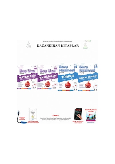 Nartest 6. Sınıf Matematik Fen Baş Ucu Ve Türkçe Sosyal Soru Hazinesi 4 Kitap Seti