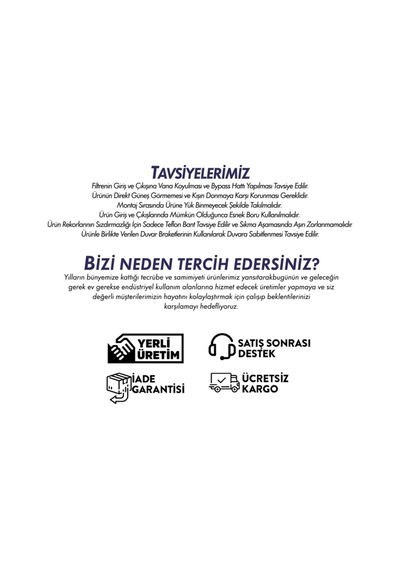 Daire Bina Sayaç Girişi 4 Aşama Su Arıtma Cihazı (AĞIR TORTU ,ÇAMUR ÖNLEYİCİ YUMUŞATMA SİSTEMİ)