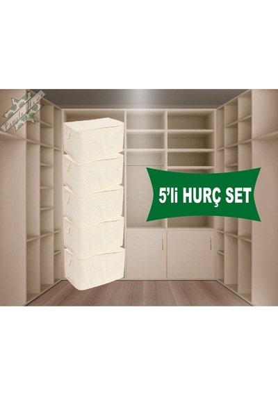 Yastık Hurcu 5li Set Tela Dayanıklı Malzeme Çok Amaçlı Döşek Yastık Hurcu 70x45x35 Tela Bej Diğer