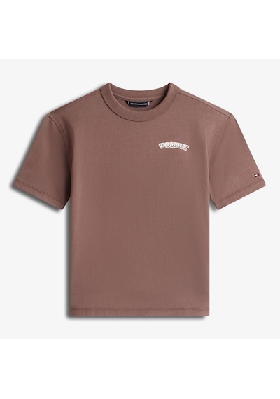 Tommy Hilfiger Puff Print Graphic Çocuk Kahverengi T-shirt Kb0kb10053 Kahverengi