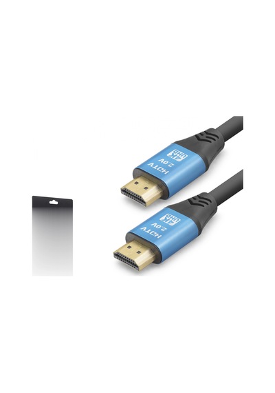 8.0 Mm Ölçülü Hdmi 2.0 Kablo 4k Uhd 19+1 Od 3 M Siyah Mavi