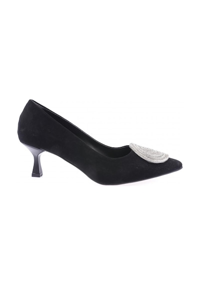 Dgn Fb-37-23y Kadin Silver Taşli Tokali Topuklu Ayakkabi FB-37-1563-R1700 Siyah Velvet