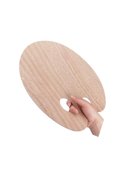 Büyük Boy Ahşap Boya Paleti - 30x40 Cm, Doğal Renk