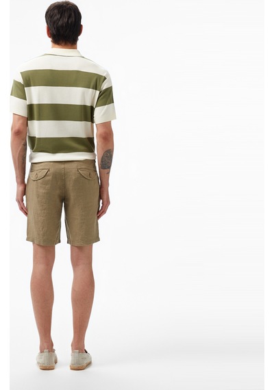 Nautica Erkek Yeşil Slim Fit Keten Şortdüzb35214t