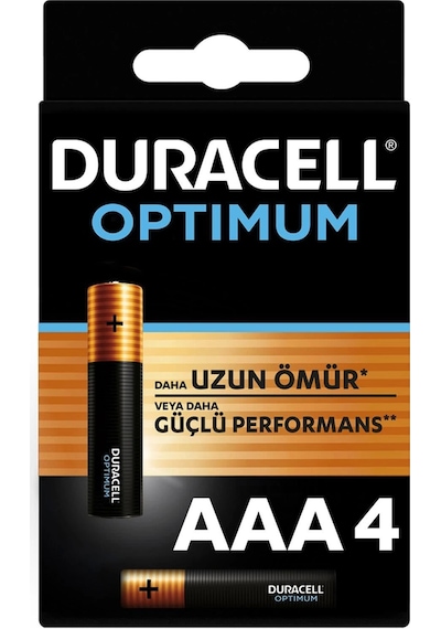 Mey İthalat Duracell Optimum Alkalin Pil Aaa 4'' Lü Paket