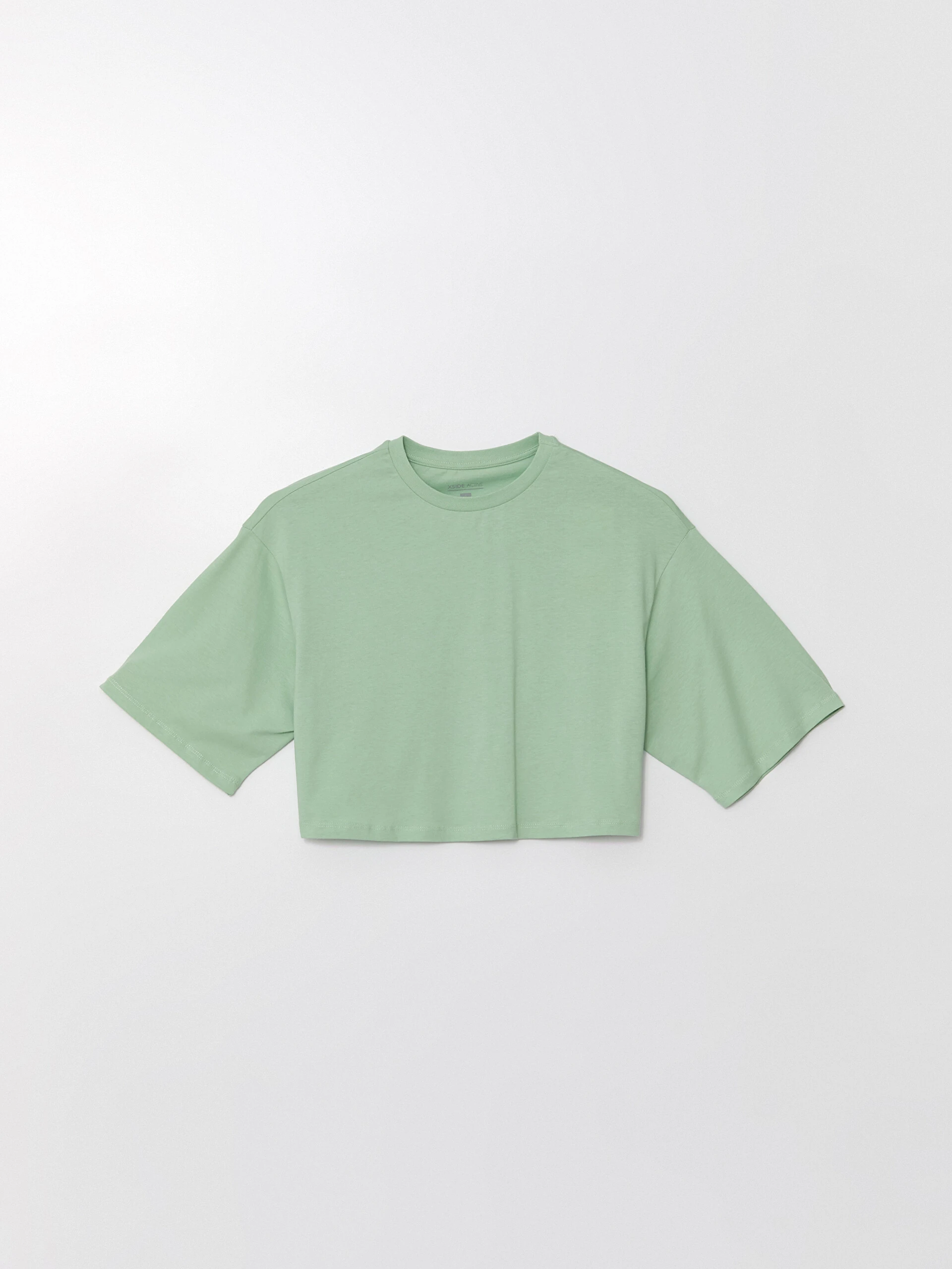 Lc Waikiki Xsıde Actıve Yeşil Bisiklet Yaka Oversize Kadın Spor Tişört