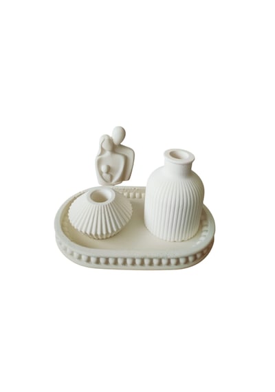 Nakkaş Home Dekoratif Mum Ve Tütsülük Obje - M4 Modeli Beyaz