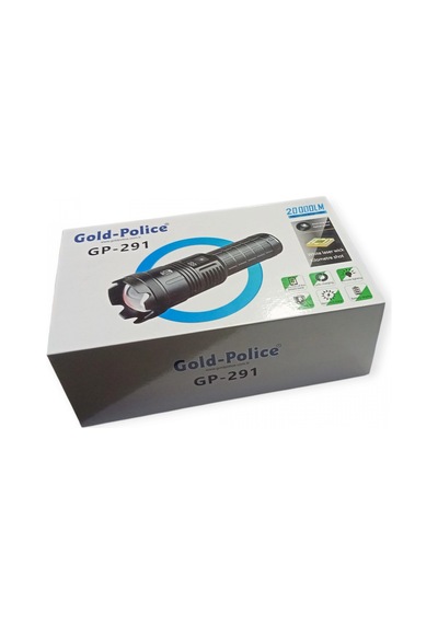 Gold Polıce Gp-291 Güçlü El Feneri 20,000 Lümen Beyaz