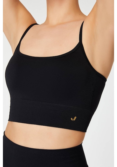 Jerf Vella İp Askılı Konfor Sport Bra Siyah