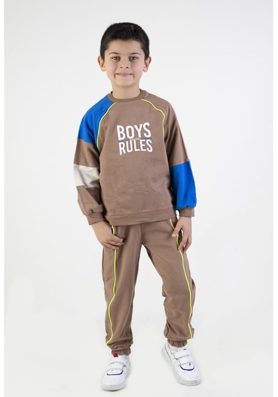 Harika Kids Erkek Çocuk Boys Rules Baskılı Örme Basic Eşofman Takımı 001