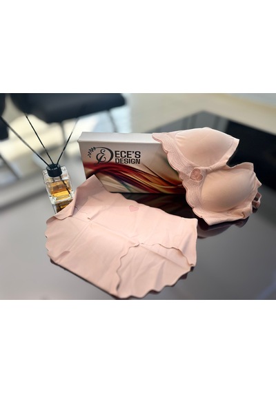 Ece's Design Kalp Detaylı Dikişsiz Sütyen & Külot Takımı W2005 Açık Pembe