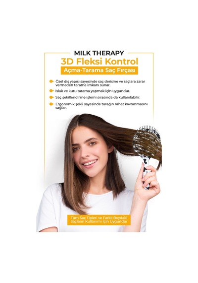Milk Therapy Üç Boyutlu Oval Saç Fırçası + Milk Therapy Saç Köpüğü 200 Ml