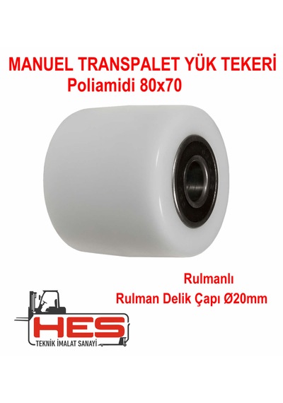 Poliamid Transpalet Tekerleği 80x70 Mm Rulmanlı