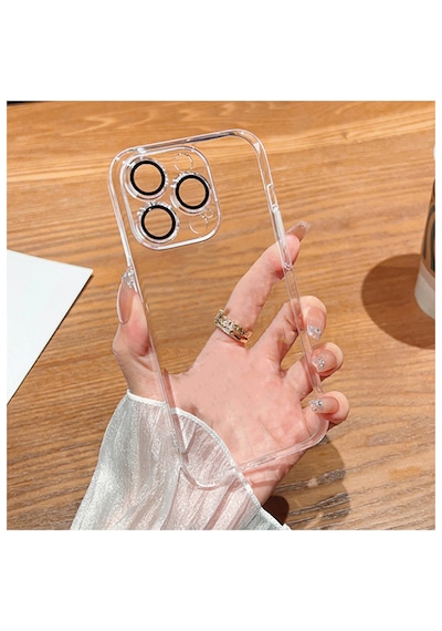 Apple Uyumlu iPhone 16 Pro Max Kılıf Sararmaz Sert Şeffaf Lens Hoparlör Koruma