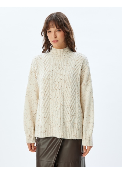 Koton Koton X Sima Tarkan - Uzun Kollu Balıkçı Yaka Oversize Saç Örgü Kazak Bej 5wak90548ht Ekru Koton Koton X Sima Tarkan - Uzun Kollu Balıkçı Yaka Oversize Saç Örgü Kazak Bej 5wak90548ht Ekru