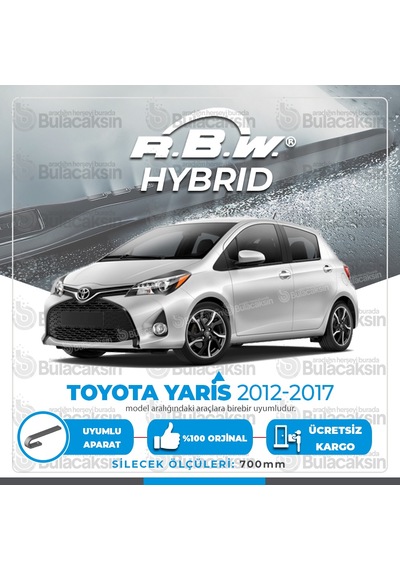 RBW Hybrid Toyota Uyumlu Yaris 2012 - 2017 Ön Silecek Takımı